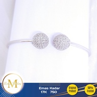 MODIS JEWELLERY - Gelang Tinju Bola Mata Tabur Putih - Emas 17k  750