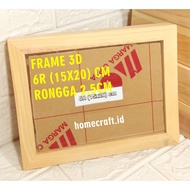 Ready STOCK Frame / frame 3D wooden frame/ size 6R 15x20 objects + cheapest shatterproof acrylic gla