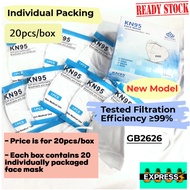 20pcs Premium Adult &amp; Kids 5 Ply KN95 Face Mask GB2626-2019 Individual Packing