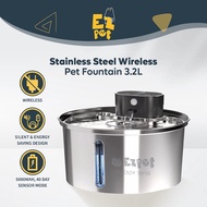 EZPET🐱【 Stainless Steel Wireless Pet Fountain 3.2L】Automatic Wireless Sensor Cat Water Fountain Pet 