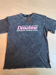 全新 100%正版 M size 中碼 Blackpink Grey Racing Washed Deadline World Tour 灰色 洗水 短袖 T恤 tee t shirt 夏天 春天 夏