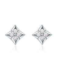 CHOW TAI FOOK 18K 750 White Gold Earring with Diamond U184922