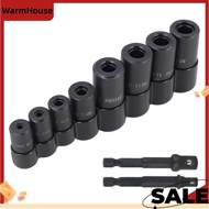 Standard Fit 70500 Tap Socket Set 8 Pcs- Use with 1/4" 3/8" Drive, Fits 1/2" 1/8" NPT, Up to 12mm Me