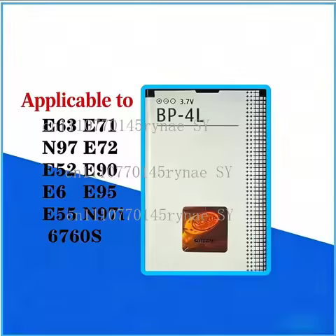 BP-4L Battery For Nokia E63 E71 N97 E72 E52 6760s E55 N97i Mobile Phone Replacement Battery 3.7V 150