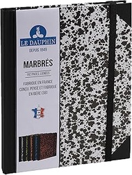 Le Dauphin - Ref 267201D - Marble Index - Notebook with 192 Lined Pages - Dimensions 22.0 x 17.0 cm 