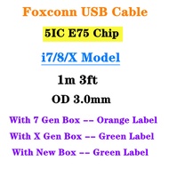 10pcslot 5IC Foxconn Original E75 Chip USB Charging Cable For 5S SE 6s 7 8 plus XS Max 1m 3ft OD 3.0mm Data Sync Cable With Box