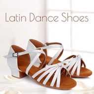 Children's Dance Exam Professional Dance Shoes Girl's Women's White Low Heel Dance Shoes Waltz Tango Indoor Anti Slip Dance Shoes