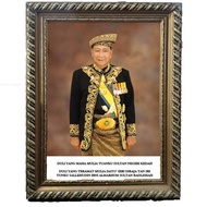 SULTAN KEDAH GOLDEN FRAME POTRAIT / CLEAR QUALITY PORTRAIT / POTRET Bingkai Kayu AGONG & PERMAISURI 
