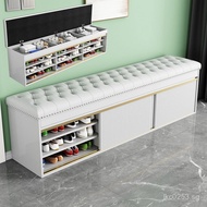 Integrated Shoe Cabinet with Shoe Changing Stool, Shoe Changing Cabinet, Bay Window Cabinet, Beauty 