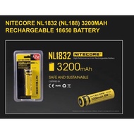ถ่านชาร์จ Nitecore NL1832 ของแท้ (18650) 3200mAh 3.6V แพ็คมี1ก้อน