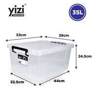 YIZI Heavy Duty Stackable Transparent Storage Box (14L - 80L)