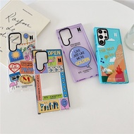 ✿Samsung Galaxy S23 Ultra S23 Plus S23 phone case TiFY【Blue balloon】BTS joint name INS style TPU Transparent Shockproof