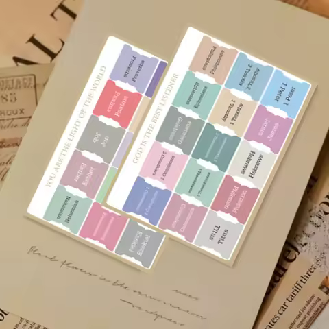 75Pcs Laminated Bible Tabs Bible Index Tabs Boho Theme Bible Tabs Large Print Bible Book Tabs Bible 