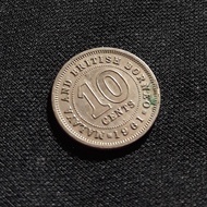 Malaya &amp; British Borneo - 10 Cents 1961 H : Koin / Asing / Uang Kuno
