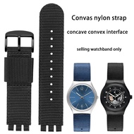 Watchband For SWATCH YCS YAS YGS IRONY breathable nylon Watch band 17mm 19mm Red blue canvas Strap M