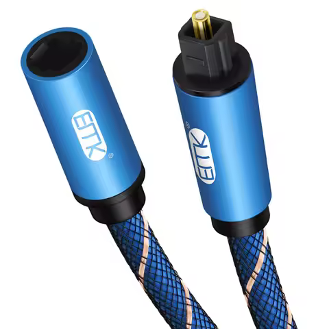 EMK Optical Audio Extension Cable Male to Female Toslink Cable Digital Sound SPDIF Fiber Optic Cord 