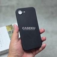 Case iphone 16E Case Softcase Candy Macaron Square Black Plain Case iphone 16E