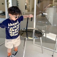 Boy Cotton Short-Sleeved Bottoming Shirt Handsome Letter Baby Boy T-Shirt Thin