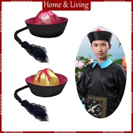 AOTO Chinese Court Eunuch Hat with Braids for Chinese Themed Parties and Festivals Halloween Chinese