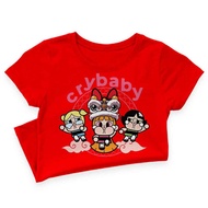 Crybaby CNY Tshirt Chinese New Year Girl Boy Baju Viral Fashion Anime Budak Kid Unisex Cotton Cloth