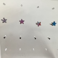 ASTM F136Titanium Five-Pointed Star with Inlaid Diamonds5A Zircon G23Piercing Jewelry Hand Thrown0.9