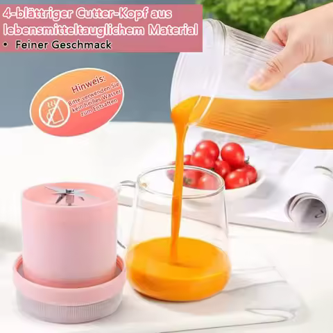 420ml Portable Juicer Rechargeable Wireless Fruit Mixer Fresh Juice Bottle Blender 6 Blades Food Mil