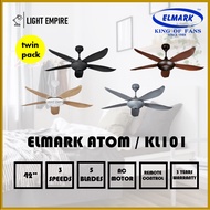 [Twin Pack] Elmark 52" / 42" ABS Blade Ceiling Fan Kipas Siling Ceiling Fan with Remote Control Elma