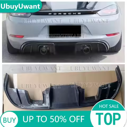 Rear Bumper Diffuser Lip Spoiler For Porsche 718 Boxster S T G T 4 2.0T 2.5T Real Carbon fiber For P