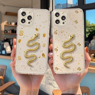 2025 New Year 3D Golden Snake Casing For Redmi Note 13 12 11 10 Pro Max Plus 10S 11S 12S Lucky Bag C