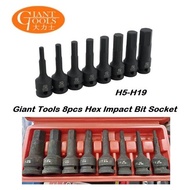 Giant Tools 8pcs (H5~H19) Hex Impact Bit Socket Set