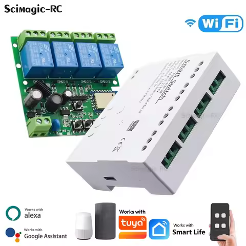 Wifi Relay 4CH Module 4CH Wifi Relay Smart Wireless Switch Module 4 Channel 7-32V 85-250V 220V 110V 