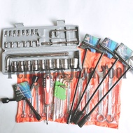 Wrench Package Wrench Set + Socket Wrench Set 27 pcs + L-Spanner + 4pcs T-Spanner + Y-Spanner + Scre