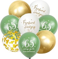 Balloons 65th Birthday, Pack of 30 Decoration 65th Birthdays Man Women, 65th Happy Birthday Balloons