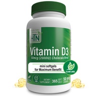 Vitamin D3 2000IU 50mcg Cholecalciferol | Mini Softgels for Maximum Benefit | 3rd Party Tested | Non