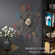 Hot Sale Background Wall Wall Clock Retro Creative Living Room Clock Three-dimensional Nordic Entran