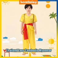 Cambodia Kids Costume Boy Thai Culture Outfit Teenager UN Suit