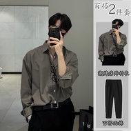 英伦雅痞男装谢尔比衬衫男长袖高级感轻熟风西装内搭衬衣l两件套British men's clothing of yuppie Shelby senior me8.2