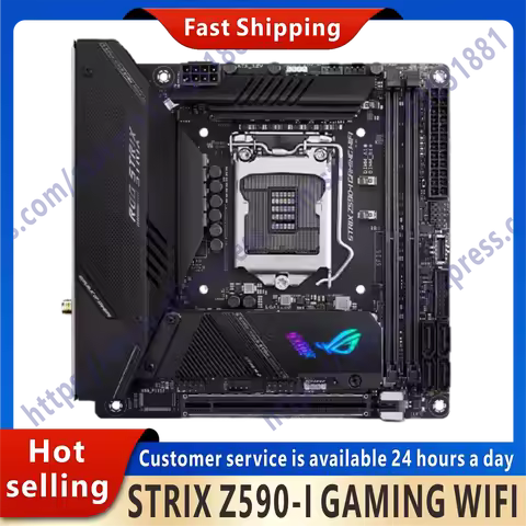 Used ROG STRIX Z590-I GAMING WIFI original desktop computer Z590 DDR4 PCI-E4.0 motherboard LGA 1200 