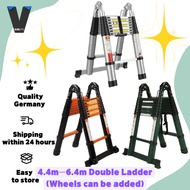Boweiti Double-Layer Multifunctional Aluminum Foldable Retractable Ladder 6.4M/5.6M/5M/4.4M