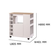 UNITI Kitchen Trolley With Castor - White dapur kabinet murah microwave table with castro roller 2 d