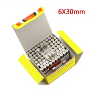 100pcs 6*30mm Fast Blow Glass Tube Fuse 6x30mm 250V 0.5 1 2 3 4 5 6 8 10 15 20 25 30 A AMP Fuse