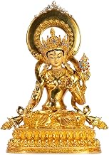 AksharaPadma Whimsical Decor Gold Brass Mini Buddha Statue for Office and Home - Art Deco Decor, Uni