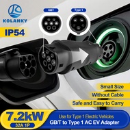 Sae J1772 Ev Charging Adapter 32a 7.2kw Gbt to Type 1 Home Ev Charger for Us Hybrid Electric Vehicle