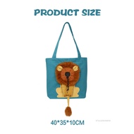 Puppy Cat Carrying Bag Large Capacity Dog Carriers with Cute Lion Pattern for Outdoor Traveling Subw