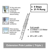 Tangga Murah Aluminium 21 Ft Rungs Heavy Duty Triple Extension Ladder 8 Ft Steps Workbenches