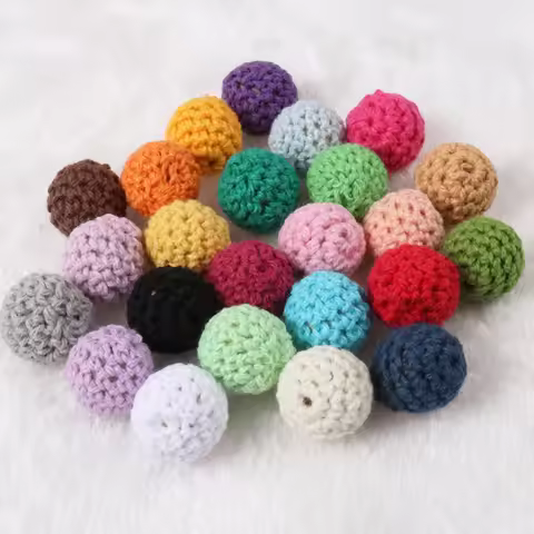 20mm 5 PCS Elegant Crochet Beads Woolen Yarn For Choose Knitted By Cotton Thread DIY Jewellery Makin
