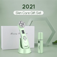 ┇♧Ckeyin EMS Electroporation Facial Beauty RF Radio Frequency Device and Mini Nano Face Steamer Mois