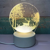 พร้อมส่ง ♥ โคมไฟตั้งโต๊ะขนาดเล็ก 3D โคมไฟอะคริลิค LED ของขวัญวันเกิด โคมไฟแต่งบ้าน แต่งห้องนอน ไฟประดับ
