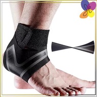 運動護踝 輕薄加壓力護腳踝 (黑色, 左腳, 1件, L碼) 防扭傷跑步透氣護腳踝套 腳踝帶 護足踝運動綁帶 護腳腕套 踝關節支撐護具