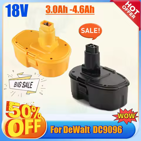 18V 3.0Ah 3.6Ah 4.0Ah 4.6Ah Ni-MH Replacement Battery DC9096 for DeWalt Cordless Power Drill Saw Ele